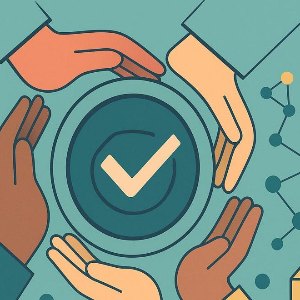 Many hands around a single verified seal — the committee grants and revokes every role